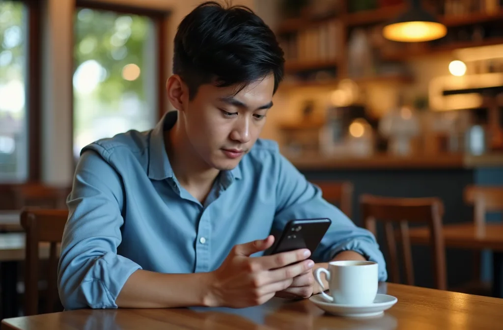 Chàng trai nhắn tin chờ tin nhắn trả lời khi tán gái