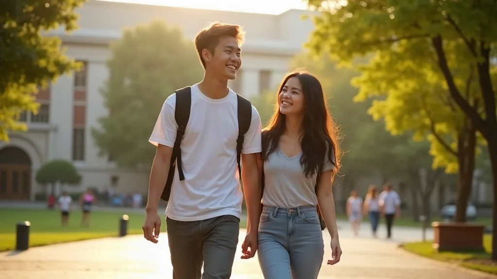 Tán gái học đường dạo bước cùng nàng trong sân trường Cưa gái cùng trường dạo bước tự nhiên trong sân trường