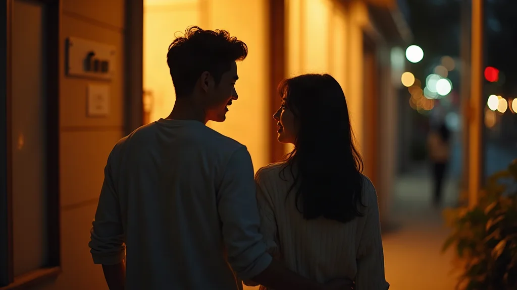 Đưa con gái về nhà và nói lời tạm biệt nơi cửa
