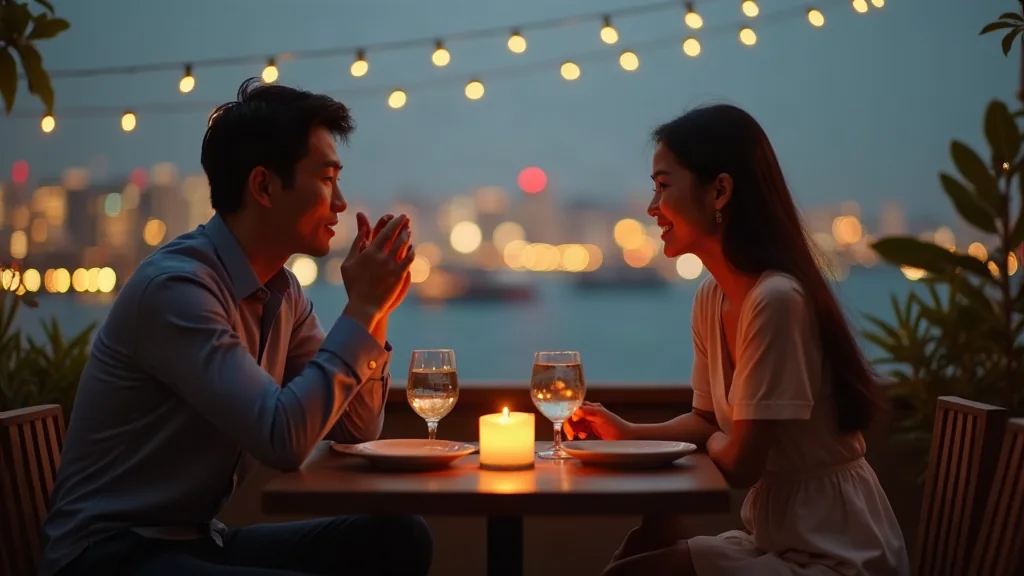 Ngôn ngữ cơ thể quyến rũ khi ngồi đối diện phái đẹp lãng mạn Ngôn ngữ cơ thể khi ngồi đối diện phái đẹp lúc hoàng hôn
