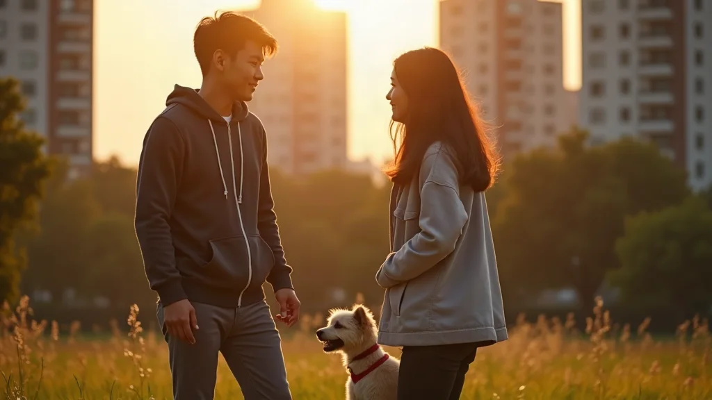 Làm quen gái ở khu phố lúc dắt chó đi dạo