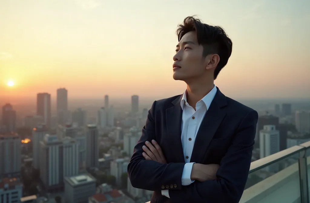 Tư duy làm chủ cuộc đời: Yếu tố then chốt giữ người yêu 1 Chàng trai tự tin làm chủ cuộc đời trên sân thượng thành phố