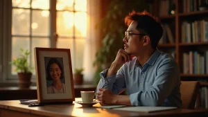 Chàng trai trưởng thành trầm ngâm suy nghĩ về tán gái chọn vợ nghiêm túc
