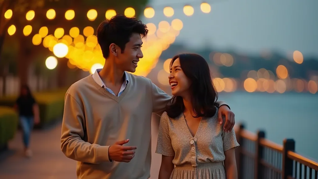 Cặp đôi châu Á tin tưởng nhau buổi hẹn hò