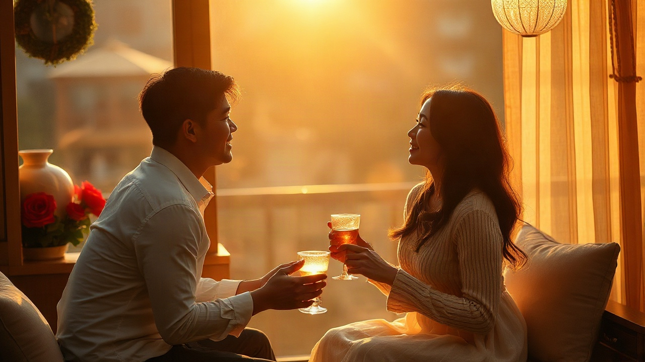 món quà này cho cặp đôi với bàn hai người và nến